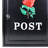 Maxbell Newspaper Holder Box Decorative Drop Box for Outside House Front Door Garden red rose black box