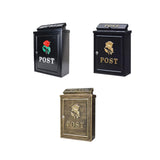 Maxbell Newspaper Holder Box Decorative Drop Box for Outside House Front Door Garden red rose black box