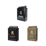 Maxbell Newspaper Holder Box Decorative Drop Box for Outside House Front Door Garden red rose black box