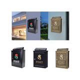 Maxbell Newspaper Holder Box Decorative Drop Box for Outside House Front Door Garden red rose black box