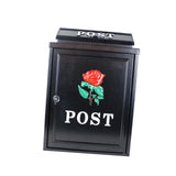 Maxbell Newspaper Holder Box Decorative Drop Box for Outside House Front Door Garden red rose black box