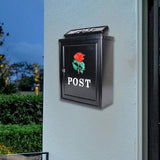 Maxbell Newspaper Holder Box Decorative Drop Box for Outside House Front Door Garden red rose black box