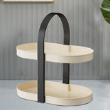 Vanity Organizer Shelf Multipurpose Storage Tray for Bedroom Desktop Kitchen Black Handle