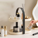 Vanity Organizer Shelf Multipurpose Storage Tray for Bedroom Desktop Kitchen Black Handle