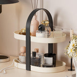 Vanity Organizer Shelf Multipurpose Storage Tray for Bedroom Desktop Kitchen Black Handle