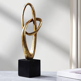 Resin Figurine Decorative Circular Ring Statue for Fireplace Hallway Cabinet Style B