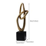 Resin Figurine Decorative Circular Ring Statue for Fireplace Hallway Cabinet Style B