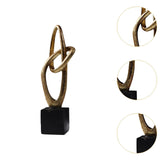 Resin Figurine Decorative Circular Ring Statue for Fireplace Hallway Cabinet Style B