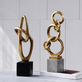 Resin Figurine Decorative Circular Ring Statue for Fireplace Hallway Cabinet Style B