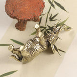 Maxbell 2x Brass Elephant Figurines Collectible Copper Sculptures for Indoor Office