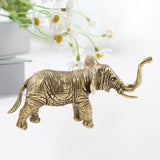 Maxbell 2x Brass Elephant Figurines Collectible Copper Sculptures for Indoor Office
