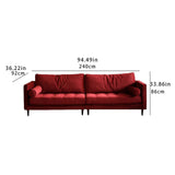 Maxbell Couch Sofa Removable Wood Leg Red Washable Sofa Cama for Small Space Bedroom Four People