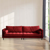 Maxbell Couch Sofa Removable Wood Leg Red Washable Sofa Cama for Small Space Bedroom Four People