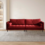 Maxbell Couch Sofa Removable Wood Leg Red Washable Sofa Cama for Small Space Bedroom Four People