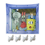 Spongebob Cartoon Tapestry Novelty for Dormitory Wall Dorm Decor Living Room Style E