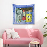 Spongebob Cartoon Tapestry Novelty for Dormitory Wall Dorm Decor Living Room Style E
