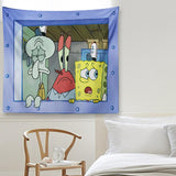 Spongebob Cartoon Tapestry Novelty for Dormitory Wall Dorm Decor Living Room Style E