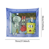 Spongebob Cartoon Tapestry Novelty for Dormitory Wall Dorm Decor Living Room Style E