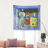 Spongebob Cartoon Tapestry Novelty for Dormitory Wall Dorm Decor Living Room Style F