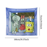 Spongebob Cartoon Tapestry Novelty for Dormitory Wall Dorm Decor Living Room Style F