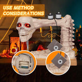Maxbell Skeleton Sewing Machine Figurine Prank Voice Controlled Halloween Decoration
