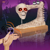Maxbell Skeleton Sewing Machine Figurine Prank Voice Controlled Halloween Decoration