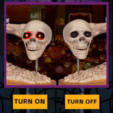 Maxbell Skeleton Sewing Machine Figurine Prank Voice Controlled Halloween Decoration