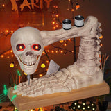 Maxbell Skeleton Sewing Machine Figurine Prank Voice Controlled Halloween Decoration