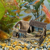 Betta Fish Tank Hideout House Patio Landscaping Ornament Aquarium Decoration Style B