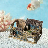 Betta Fish Tank Hideout House Patio Landscaping Ornament Aquarium Decoration Style B
