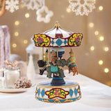 Maxbell Musical Carousel Music Box Tabletop Lovely Wind up Musical Box Holiday Gifts