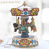 Maxbell Musical Carousel Music Box Tabletop Lovely Wind up Musical Box Holiday Gifts