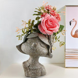 Maxbell Girl Flower Pot Girl Statue Gift Vivid for Outdoor Kitchen Table Centerpiece