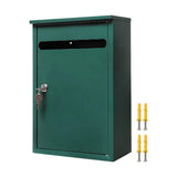 Maxbell Wall Mount Lockable Mailbox Anti Ruse Easy Installation House Large Drop Box Green