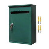 Maxbell Wall Mount Lockable Mailbox Anti Ruse Easy Installation House Large Drop Box Green