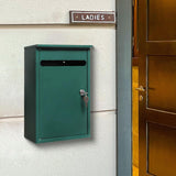 Maxbell Wall Mount Lockable Mailbox Anti Ruse Easy Installation House Large Drop Box Green