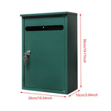 Maxbell Wall Mount Lockable Mailbox Anti Ruse Easy Installation House Large Drop Box Green