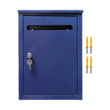 Maxbell Wall Mount Lockable Mailbox Anti Ruse Easy Installation House Large Drop Box Blue