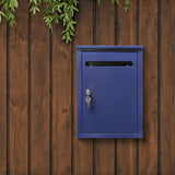 Maxbell Wall Mount Lockable Mailbox Anti Ruse Easy Installation House Large Drop Box Blue