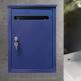 Maxbell Wall Mount Lockable Mailbox Anti Ruse Easy Installation House Large Drop Box Blue