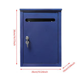 Maxbell Wall Mount Lockable Mailbox Anti Ruse Easy Installation House Large Drop Box Blue