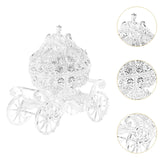 Maxbell Pumpkin Carriage Ornament Decorative Enamel Jewelry Box for Porch Decoration Silver