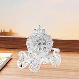 Maxbell Pumpkin Carriage Ornament Decorative Enamel Jewelry Box for Porch Decoration Silver