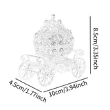 Maxbell Pumpkin Carriage Ornament Decorative Enamel Jewelry Box for Porch Decoration Silver