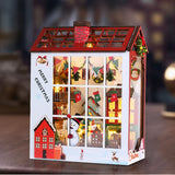 Maxbell Christmas Dollhouse Bookend DIY Puzzle Scenes Ornament for Mantelpiece Decor