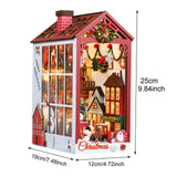 Maxbell Christmas Dollhouse Bookend DIY Puzzle Scenes Ornament for Mantelpiece Decor