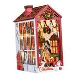 Maxbell Christmas Dollhouse Bookend DIY Puzzle Scenes Ornament for Mantelpiece Decor
