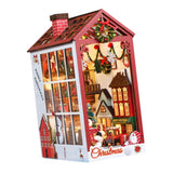 Maxbell Christmas Dollhouse Bookend DIY Puzzle Scenes Ornament for Mantelpiece Decor