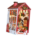 Maxbell Christmas Dollhouse Bookend DIY Puzzle Scenes Ornament for Mantelpiece Decor
