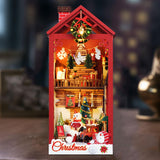 Maxbell Christmas Dollhouse Bookend DIY Puzzle Scenes Ornament for Mantelpiece Decor